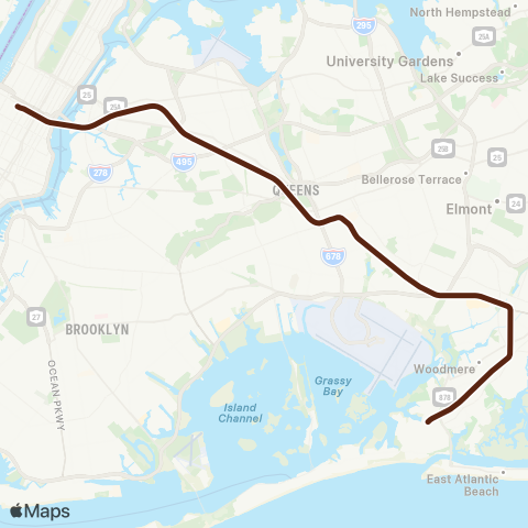 Long Island Rail Road Far Rockaway Branch map