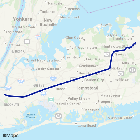 Long Island Rail Road Port Jefferson Branch map