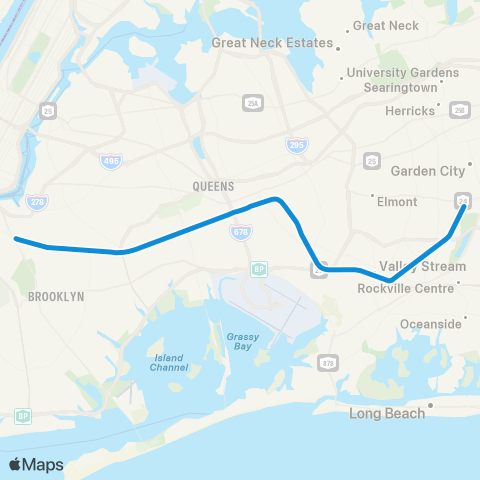 Long Island Rail Road West Hempstead Branch map