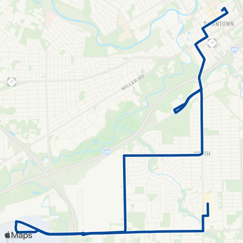 MTA Flint Fenton Road map