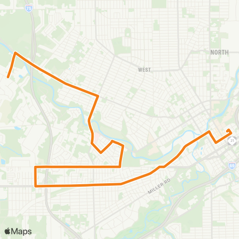 MTA Flint Beecher-Corunna map