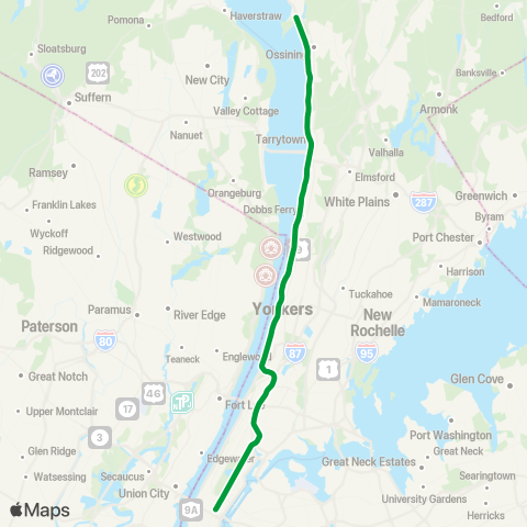 Metro-North Railroad Hudson Line map