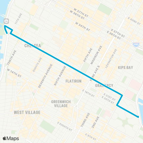 MTA Manhattan Chelsea Piers - East Side map