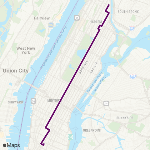 MTA Manhattan Harlem - East Village map