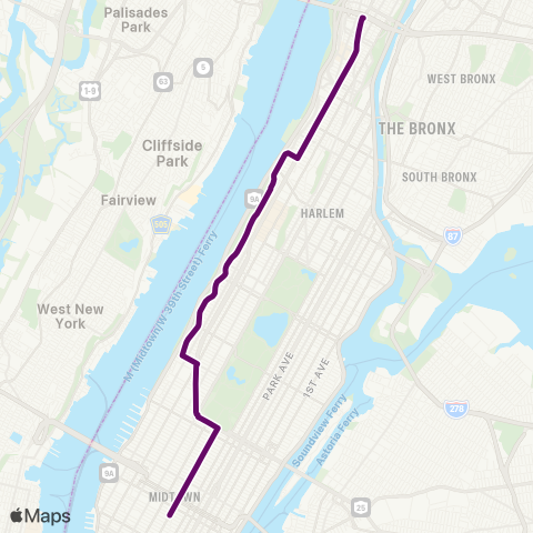 MTA Manhattan George Washington Bridge - 31 St & 6 Av map