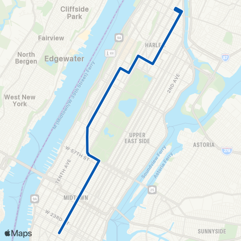 MTA Manhattan M7 bus Times - NYC