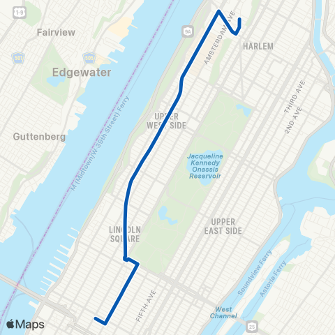 MTA Manhattan West Harlem - Times Square map