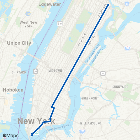 MTA Manhattan East Harlem - South Ferry map