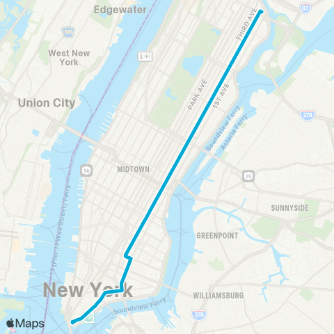 MTA Manhattan East Harlem - South Ferry map