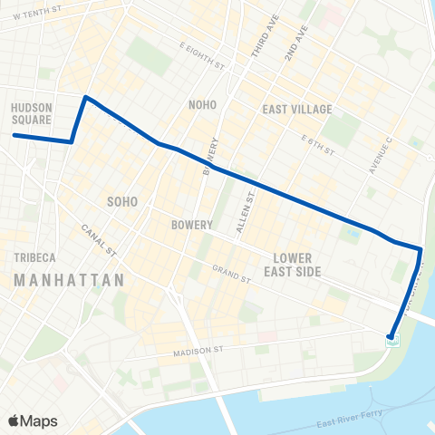 MTA Manhattan Lower East Side - West Village map