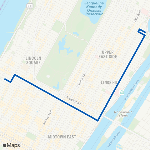 MTA Manhattan Yorkville - Clinton map