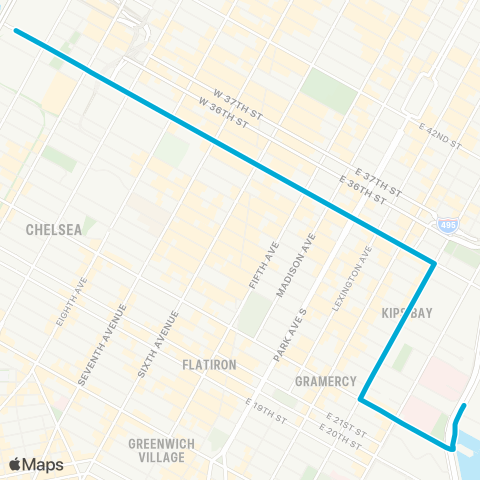 MTA Manhattan East Side - Javits Center map