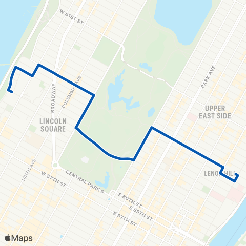 MTA Manhattan East Side - West Side map