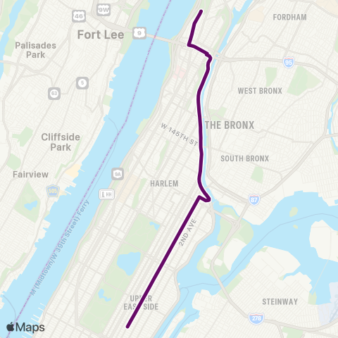 MTA Manhattan Washington Heights - Upper East Side Ltd map