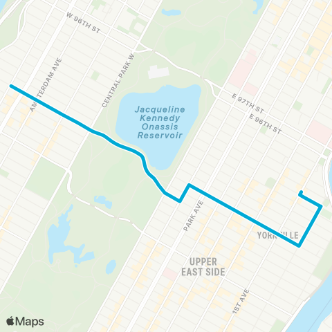 MTA Manhattan Yorkville - West Side map