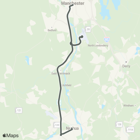 MTA Nashua-Mht Express map