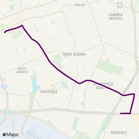 MTA Queens Rosedale Or Green Acres Mall - Jamaica map