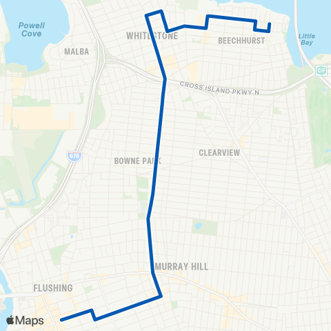 MTA Queens Flushing - Beechhurst map