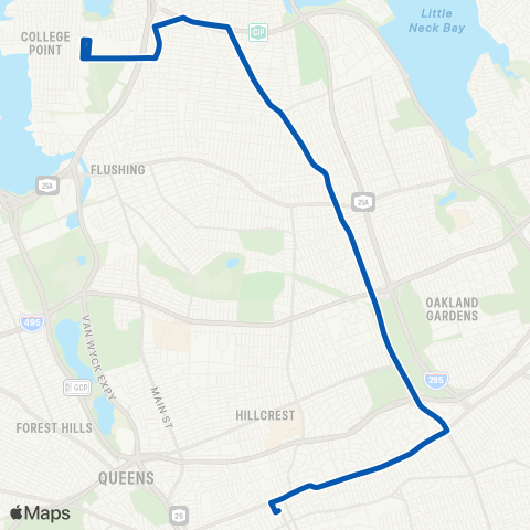 MTA Queens College Point - Jamaica map