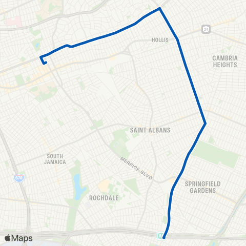 MTA Queens Laurelton - Jamaica map