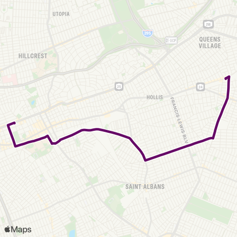 MTA Queens Cambria Heights - Jamaica map