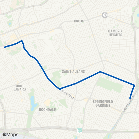 MTA Queens Laurelton - Jamaica map