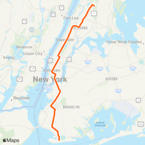 NYC Subway 6 Avenue Express map