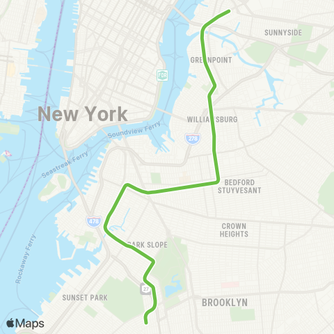 NYC Subway Brooklyn-Queens Crosstown map