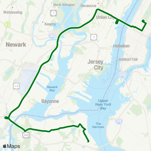 MTA Express Sunnyside - Midtown Manhattan Express map