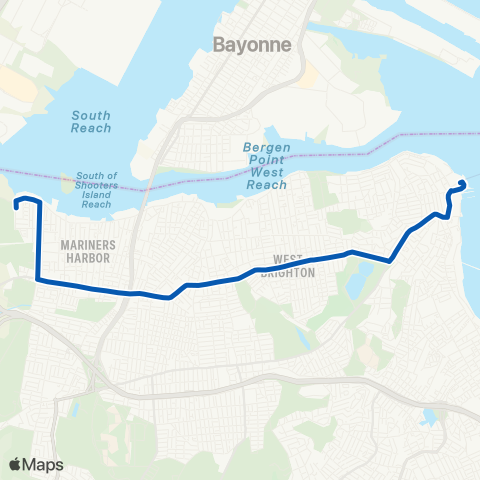 MTA Staten Island St. George - Mariners Harbor map