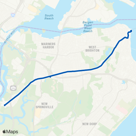 MTA Staten Island St. George - Travis map