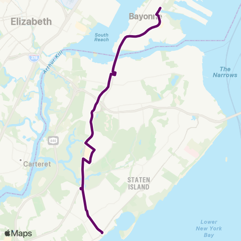 MTA Staten Island Eltingville - Bayonne Ltd map