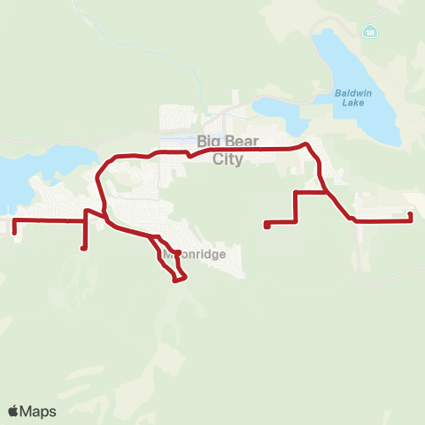 Mountain Transit Red Line map