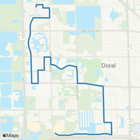 Doral Trolley City of Doral Trolley (Rt. 1) map