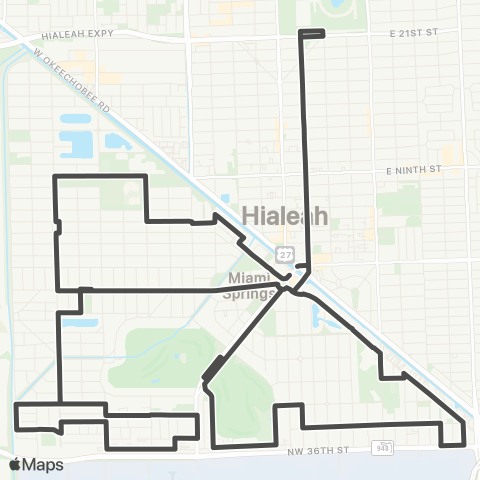 Other Municipal Shuttles City of Miami Springs Free-Bee map