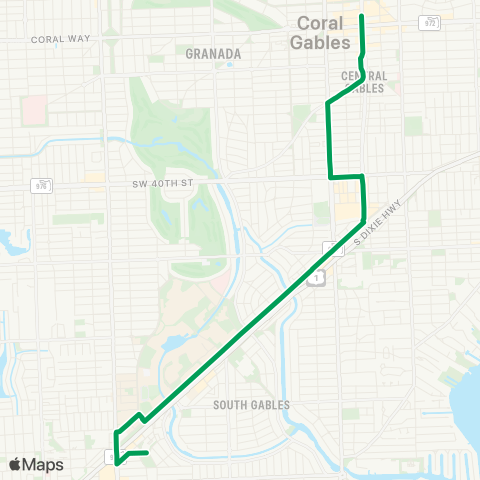 Miami Trolley City of Coral Gables Downtown Xpres map