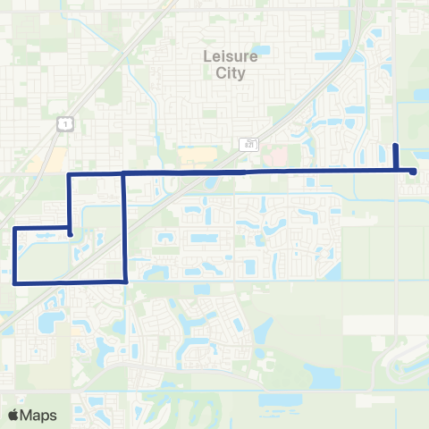 Miami Trolley City of Homestead Campbell Route map