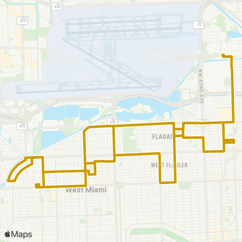 Miami Trolley City of Miami - Flagami Route map