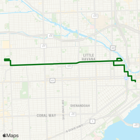 Miami Trolley City of Miami - Little Havana Route map