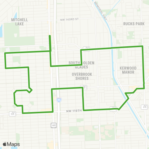 Miami Trolley City of North Miami Green map