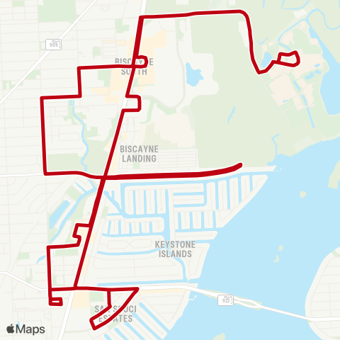 Miami Trolley City of North Miami Red map