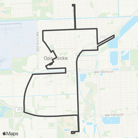 Miami Trolley City of Opa-Locka Exp North map