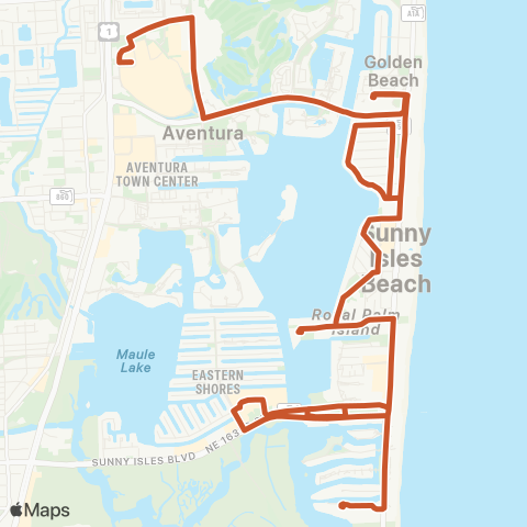 Miami Trolley City of Sunny Isles Beach Orange Rt map