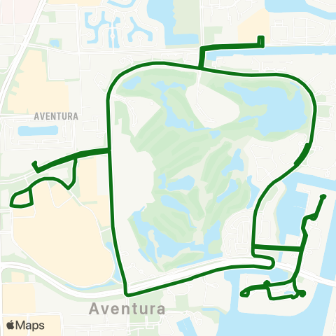 Miami Trolley City of Aventura Exp (Green) map