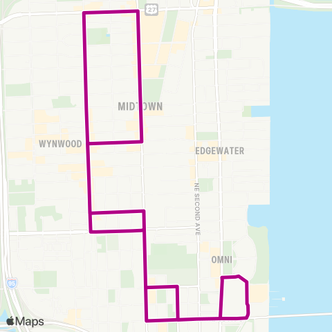 Miami Trolley City of Miami - Wynwood Route map