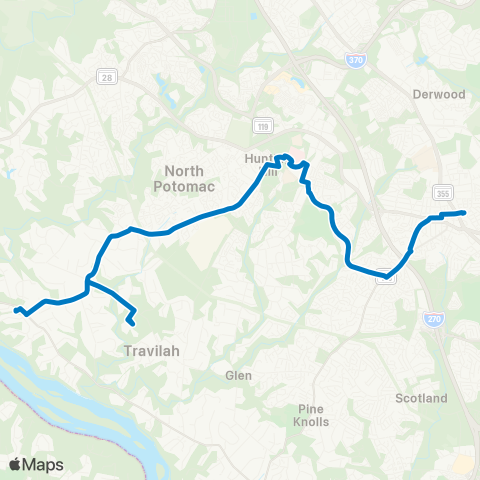 Ride On Potomac-Rockville map