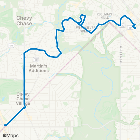 Ride On Silver Spring-Friendship Heights map