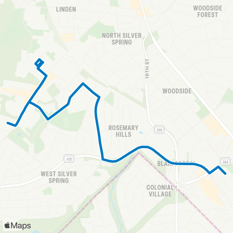 Ride On Silver Spring-Lyttonsville map