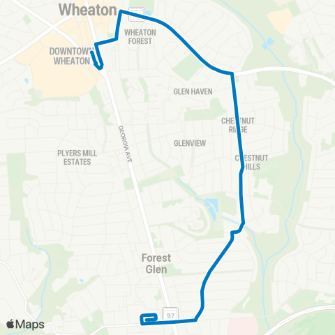 Ride On Wheaton-Forest Glen map