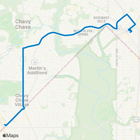 Ride On Silver Spring-Friendship Heights map